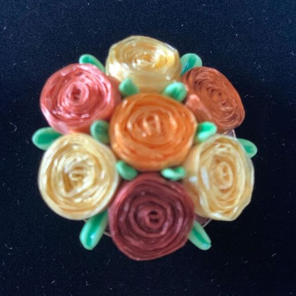 Vintage Signed West-Germany 50’s Floral Brooch Earrings Set - Picture 4 of 15